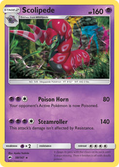 Scolipede - Burning Shadows - #58 - Pokemon TCG card