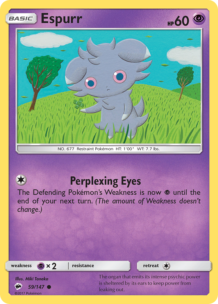 Espurr - Burning Shadows - #59 - Pokemon TCG card