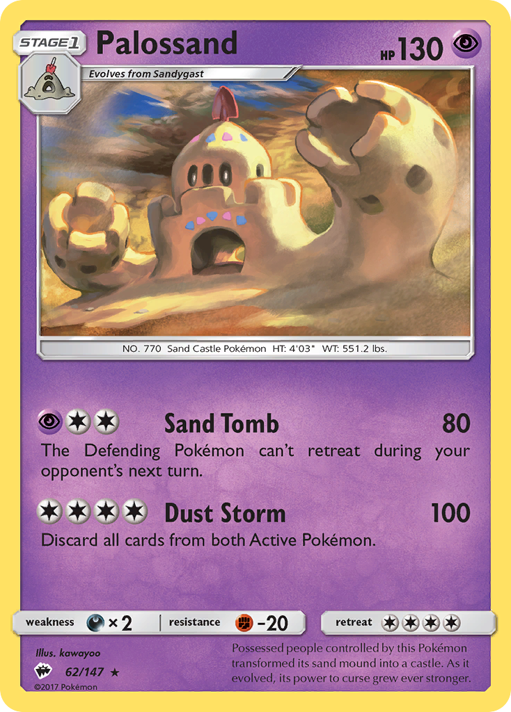 Palossand - Burning Shadows - #62 - Pokemon TCG card