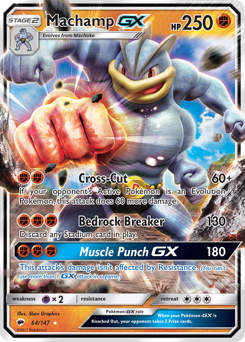 Machamp-GX - Burning Shadows - #64 - Pokemon TCG card