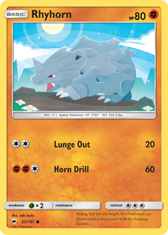 Rhyhorn #65 Rhyhorn - Burning Shadows - #65 - Pokemon TCG card