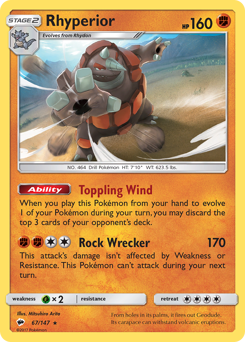 Rhyperior - Burning Shadows - #67 - Pokemon TCG card