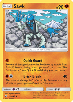 Sawk #72 Sawk - Burning Shadows - #72 - Pokemon TCG card