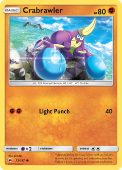 Crabrawler - Burning Shadows - #73 - Pokemon TCG card