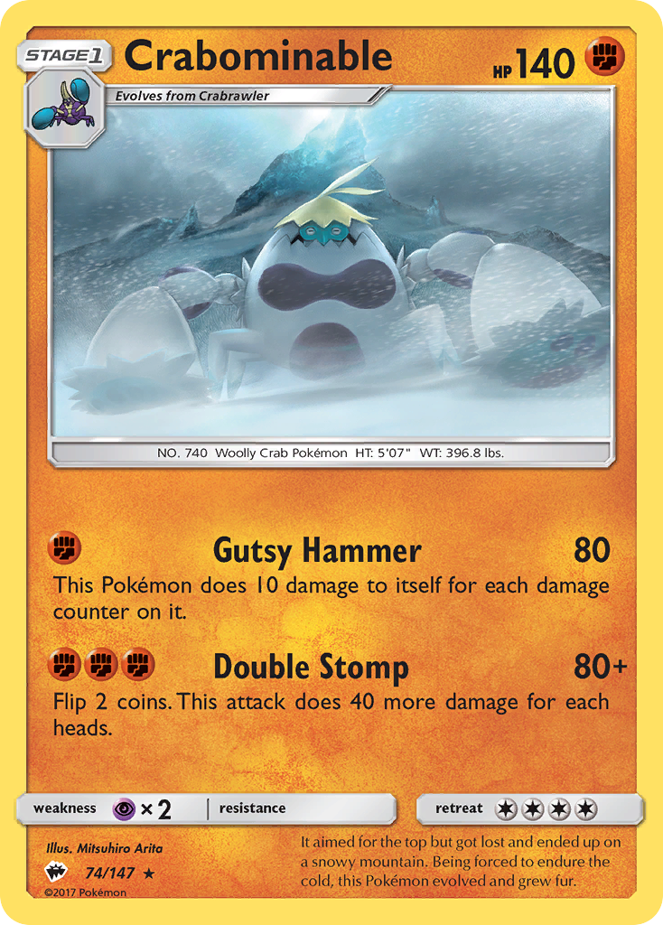 Crabominable - Burning Shadows - #74 - Pokemon TCG card