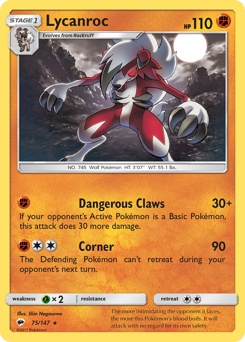 Lycanroc #75 Lycanroc - Burning Shadows - #75 - Pokemon TCG card