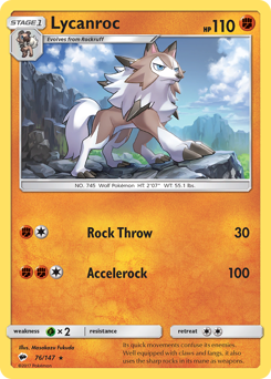 Lycanroc #76 Lycanroc - Burning Shadows - #76 - Pokemon TCG card
