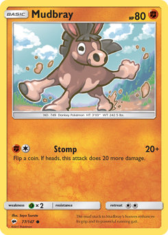 Mudbray #77 Mudbray - Burning Shadows - #77 - Pokemon TCG card