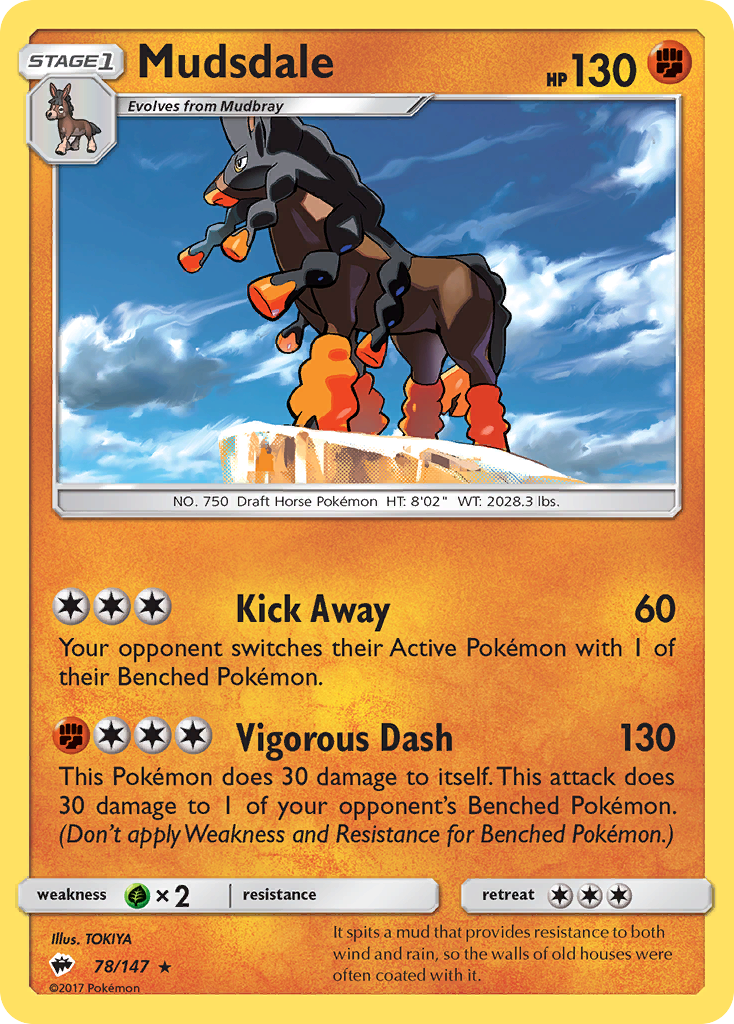 Mudsdale - Burning Shadows - #78 - Pokemon TCG card
