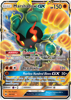 Marshadow-GX - Burning Shadows - #80 - Pokemon TCG card