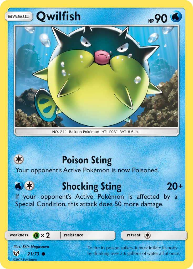 Qwilfish - Shining Legends - #21 - Pokemon TCG card