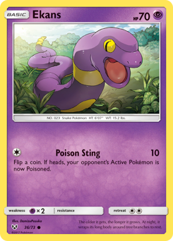 Ekans #36 Ekans - Shining Legends - #36 - Pokemon TCG card
