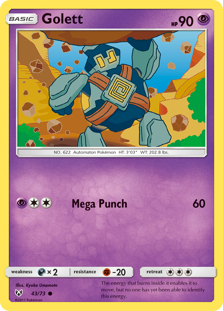 Golett - Shining Legends - #43 - Pokemon TCG card