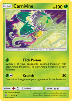 Carnivine #6 Carnivine - Shining Legends - #6 - Pokemon TCG card