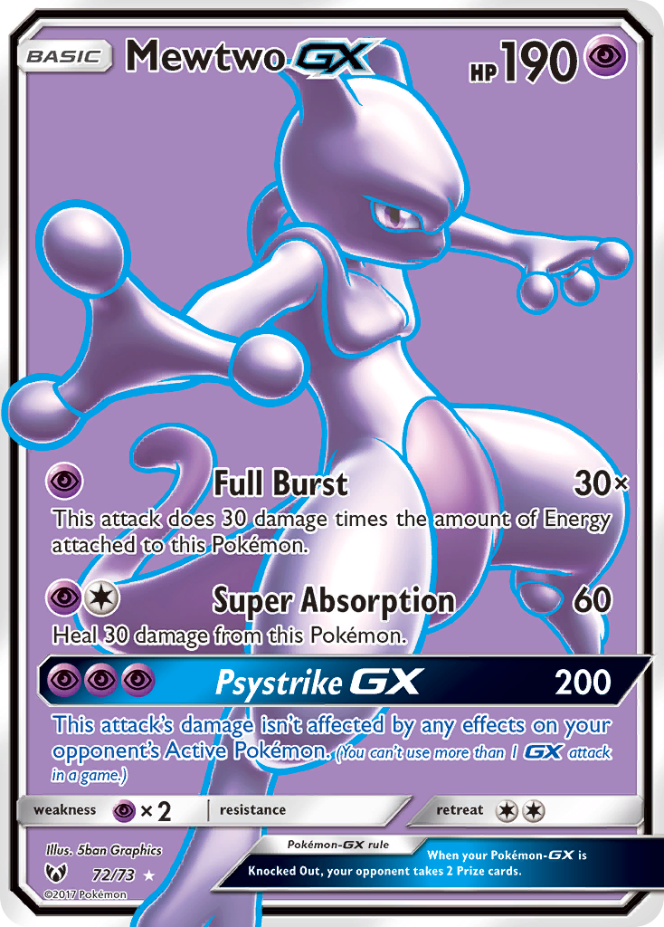 Mewtwo-GX - Shining Legends - #72 - Pokemon TCG card