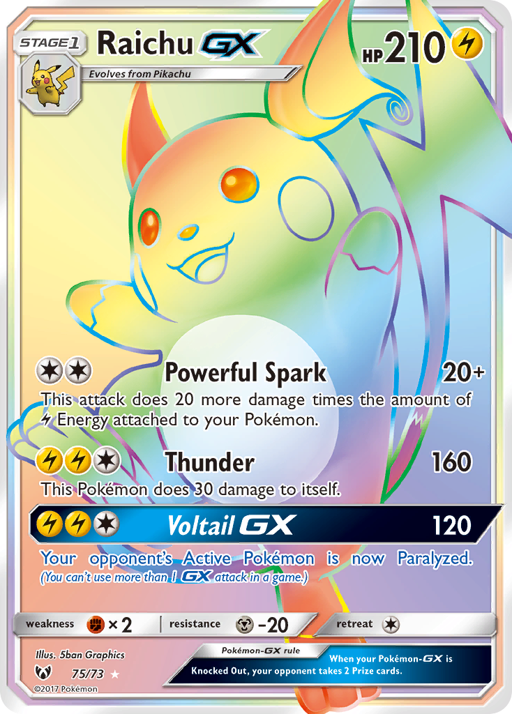 Raichu-GX - Shining Legends - #75 - Pokemon TCG card