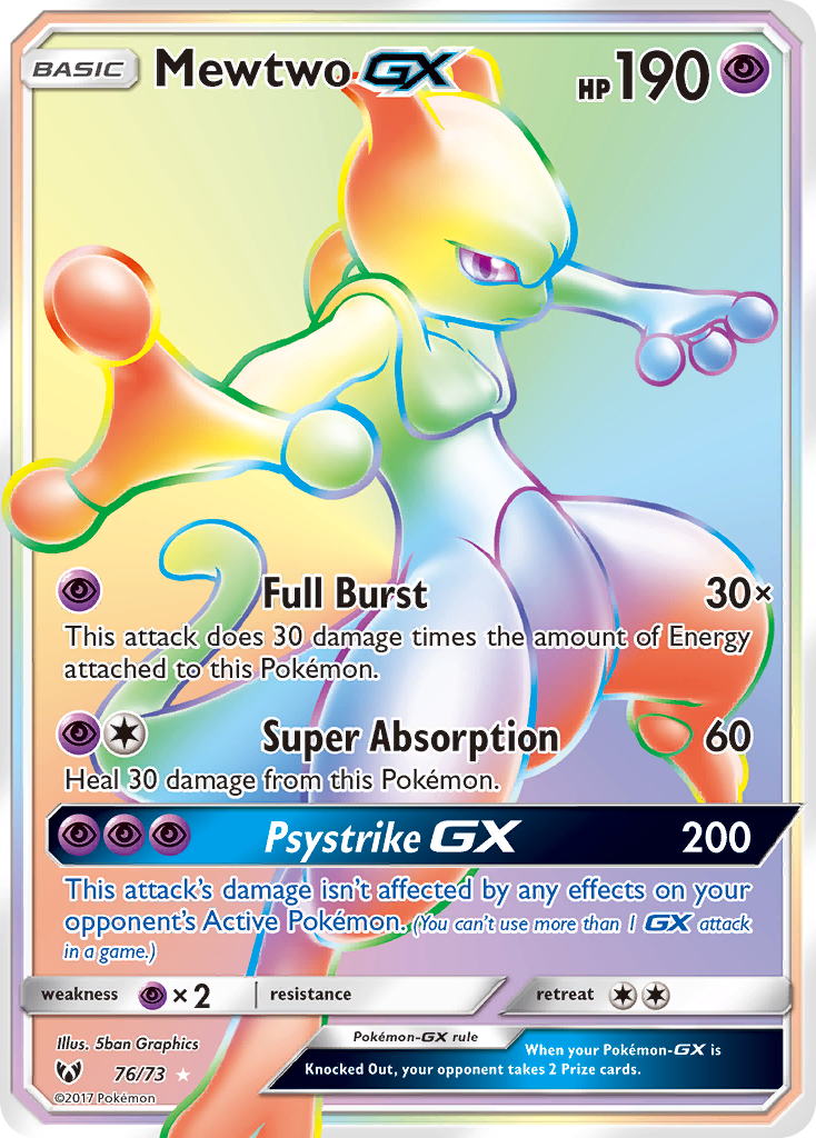 Mewtwo-GX - Shining Legends - #76 - Pokemon TCG card