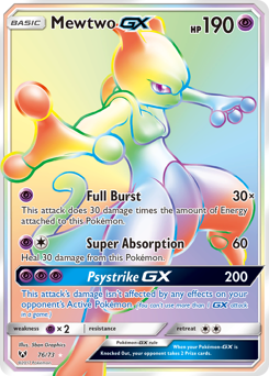 Mewtwo-GX - Shining Legends - #76 - Pokemon TCG card