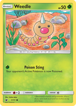 Weedle - Crimson Invasion - #1 - Pokemon TCG card