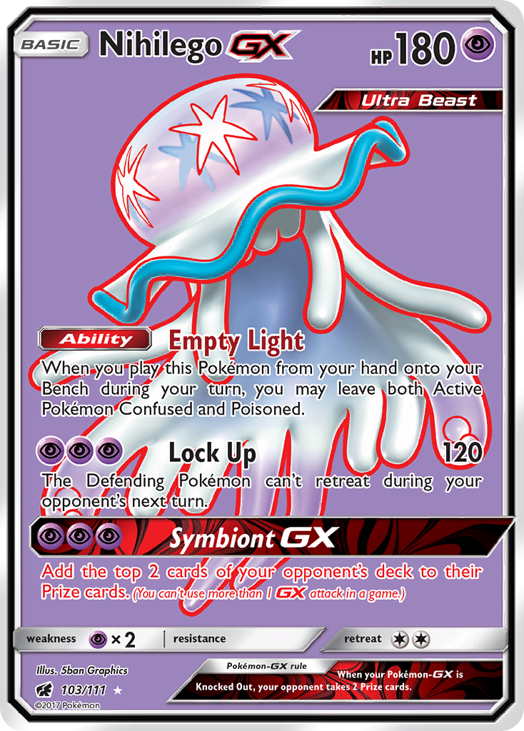 Nihilego-GX - Crimson Invasion - #103 - Pokemon TCG card