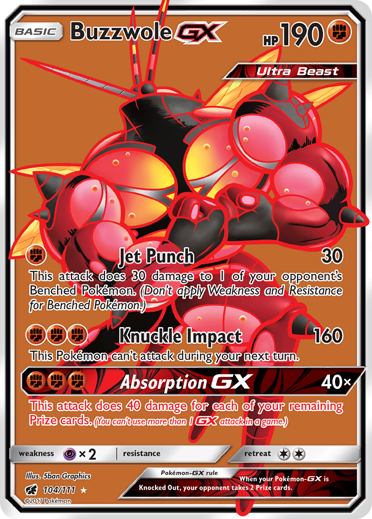 Buzzwole-GX - Crimson Invasion - #104 - Pokemon TCG card