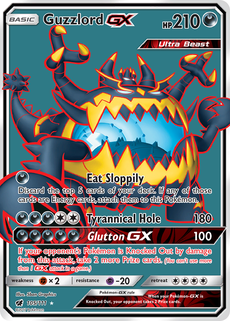 Guzzlord-GX - Crimson Invasion - #105 - Pokemon TCG card