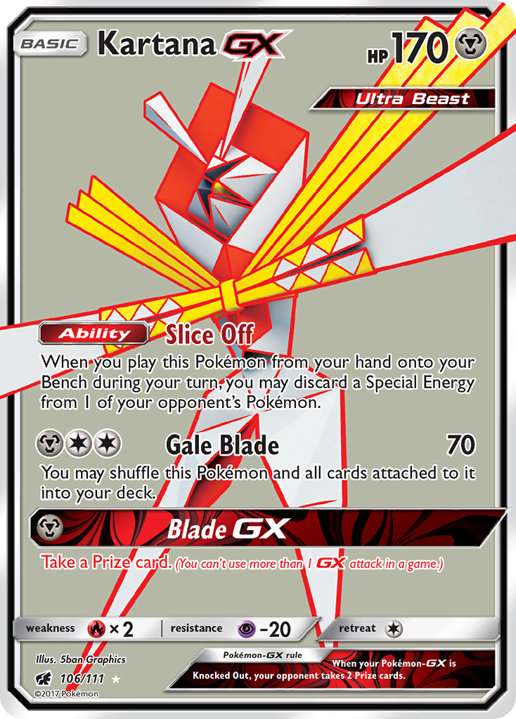 Kartana-GX - Crimson Invasion - #106 - Pokemon TCG card