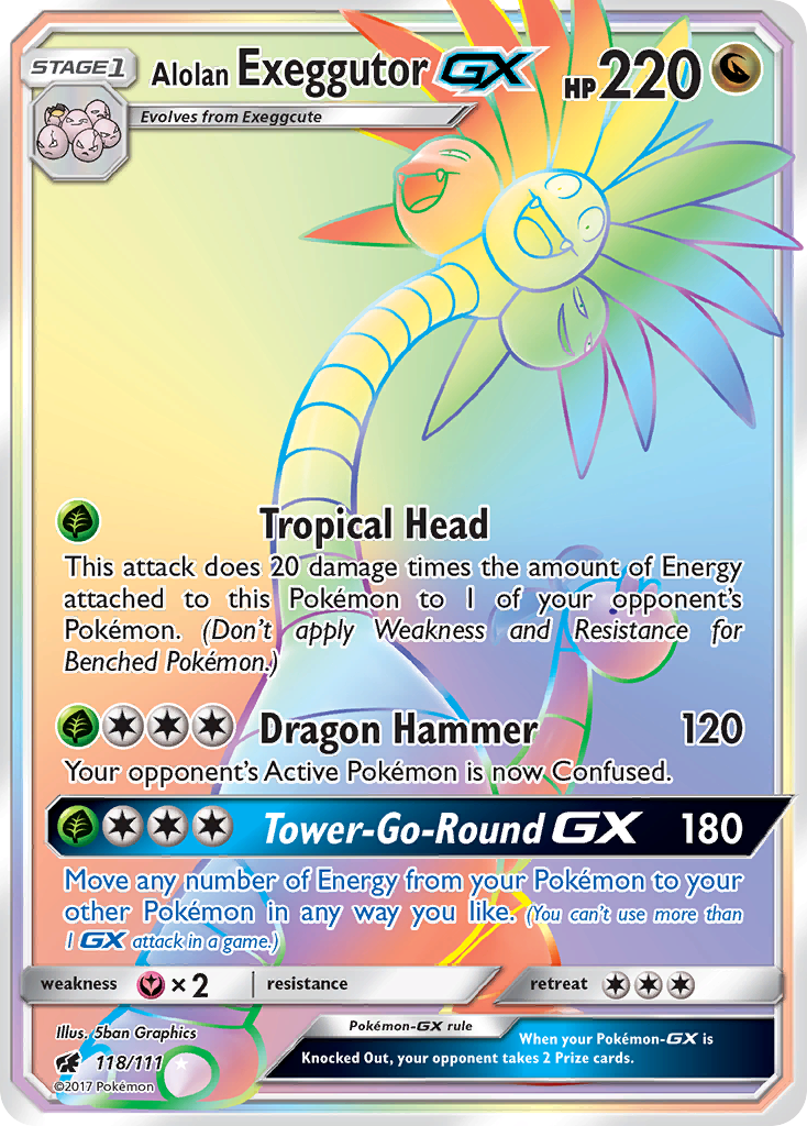Alolan Exeggutor-GX - Crimson Invasion - #118 - Pokemon TCG card