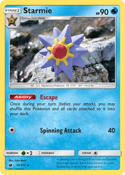 Starmie - Crimson Invasion - #16 - Pokemon TCG card