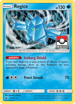 Regice #28 Regice - Crimson Invasion - #28 - Pokemon TCG card