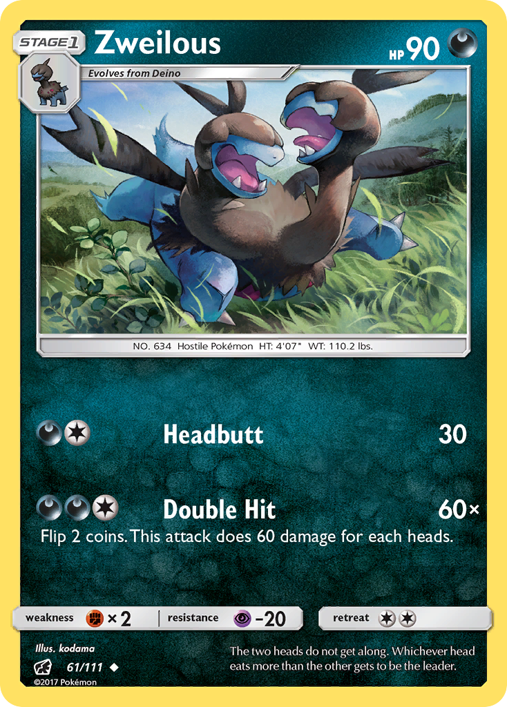 Zweilous - Crimson Invasion - #61 - Pokemon TCG card