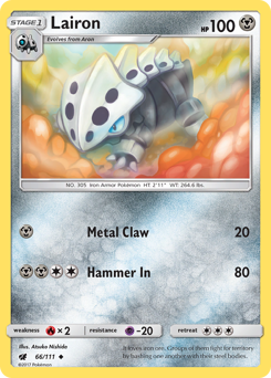 Lairon #66 Lairon - Crimson Invasion - #66 - Pokemon TCG card