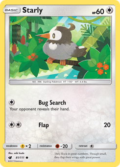 Starly - Crimson Invasion - #81 - Pokemon TCG card