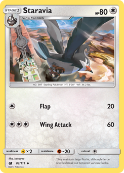 Staravia - Crimson Invasion - #82 - Pokemon TCG card