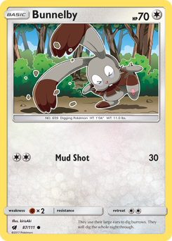 Bunnelby #87 Bunnelby - Crimson Invasion - #87 - Pokemon TCG card