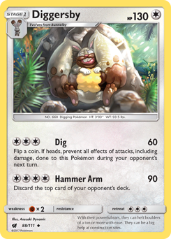 Diggersby #88 Diggersby - Crimson Invasion - #88 - Pokemon TCG card