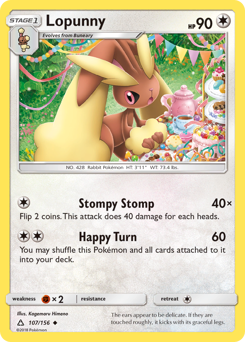 Lopunny #107 Lopunny - Ultra Prism - #107 - Pokemon TCG card