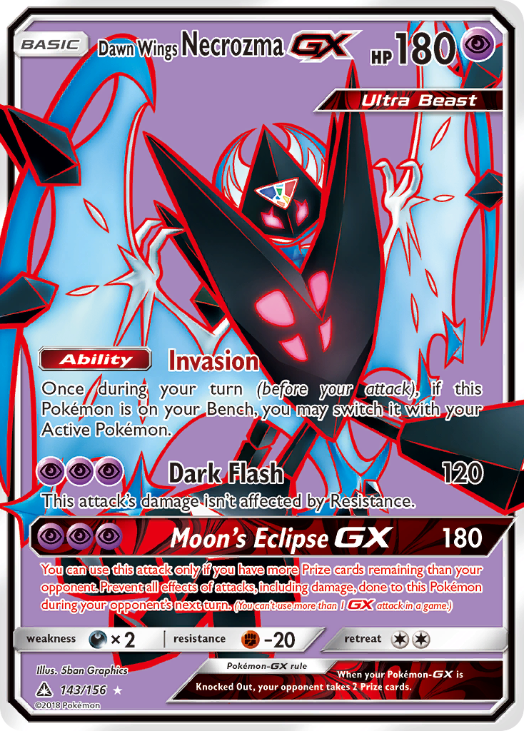 Dawn Wings Necrozma-GX - Ultra Prism - #143 - Pokemon TCG card