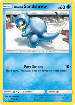 Alolan Sandshrew #28 Alolan Sandshrew - Ultra Prism - #28 - Pokemon TCG card