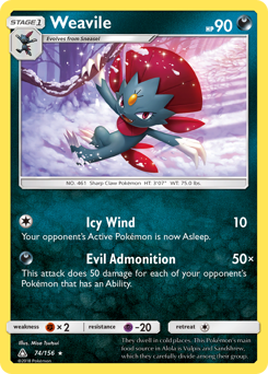 Weavile - Ultra Prism - #74 - Pokemon TCG card