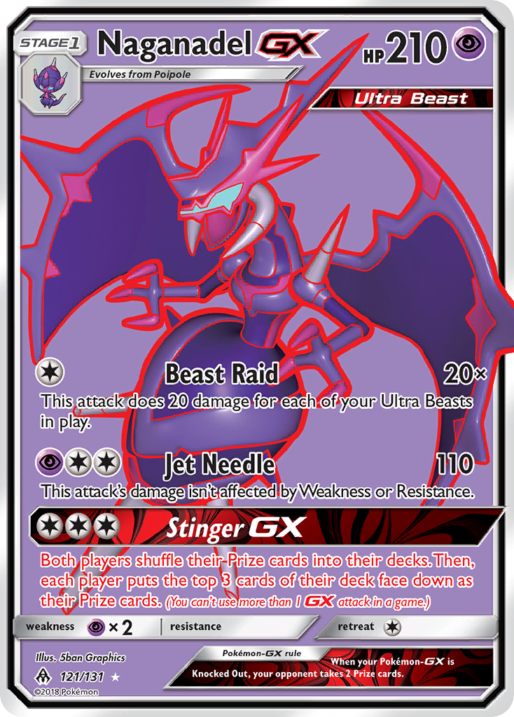 Naganadel-GX - Forbidden Light - #121 - Pokemon TCG card