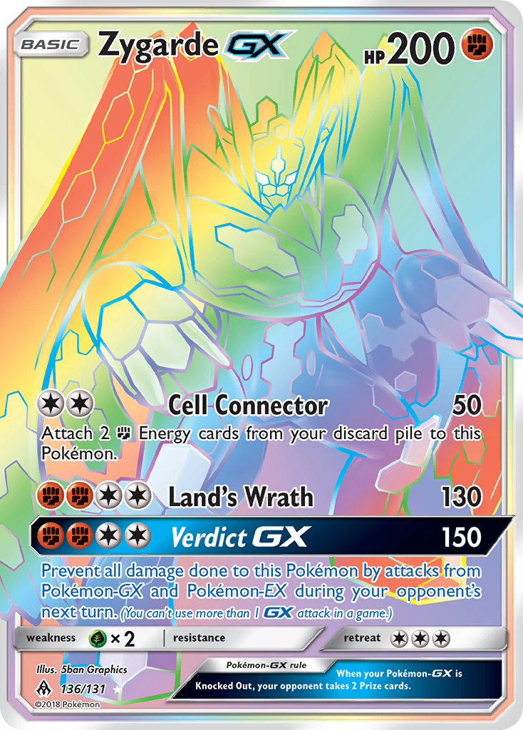 Zygarde-GX - Forbidden Light - #136 - Pokemon TCG card