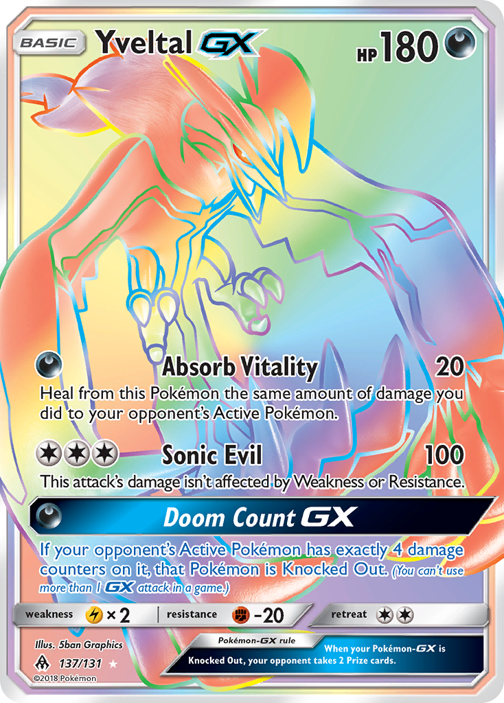 Yveltal-GX - Forbidden Light - #137 - Pokemon TCG card