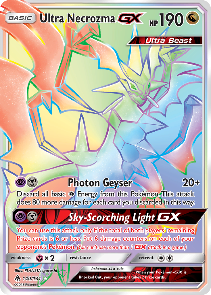 Ultra Necrozma-GX - Forbidden Light - #140 - Pokemon TCG card