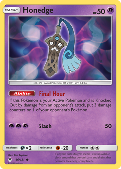 Honedge - Forbidden Light - #46 - Pokemon TCG card