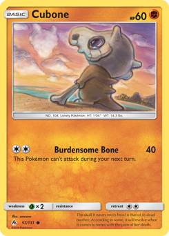 Cubone - Forbidden Light - #57 - Pokemon TCG card