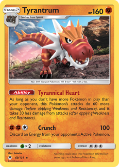 Tyrantrum - Forbidden Light - #69 - Pokemon TCG card