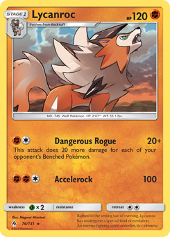 Lycanroc #76 Lycanroc - Forbidden Light - #76 - Pokemon TCG card