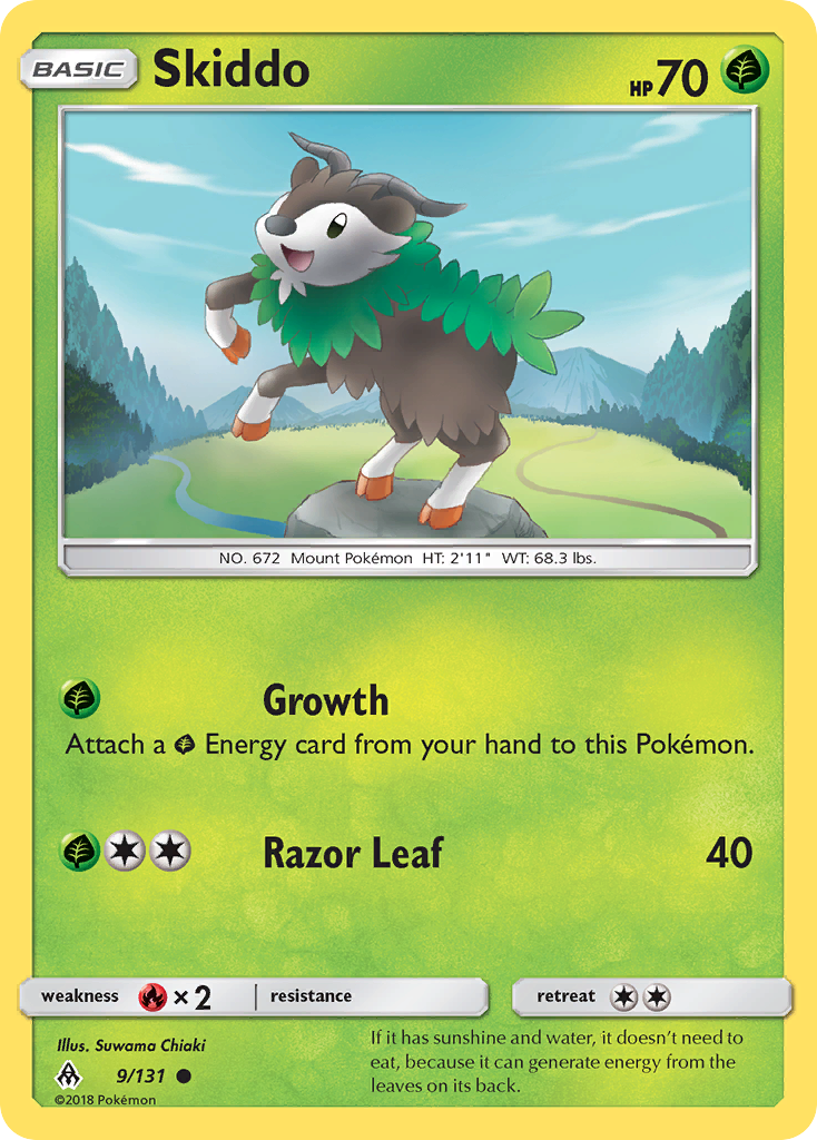 Skiddo - Forbidden Light - #9 - Pokemon TCG card
