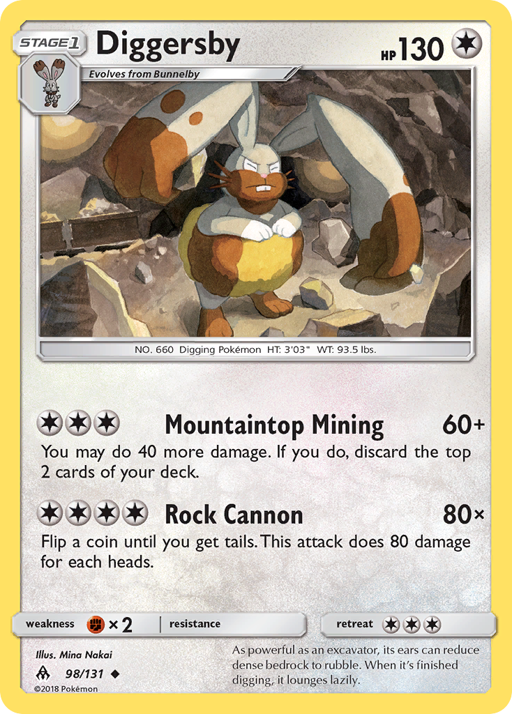 Diggersby - Forbidden Light - #98 - Pokemon TCG card